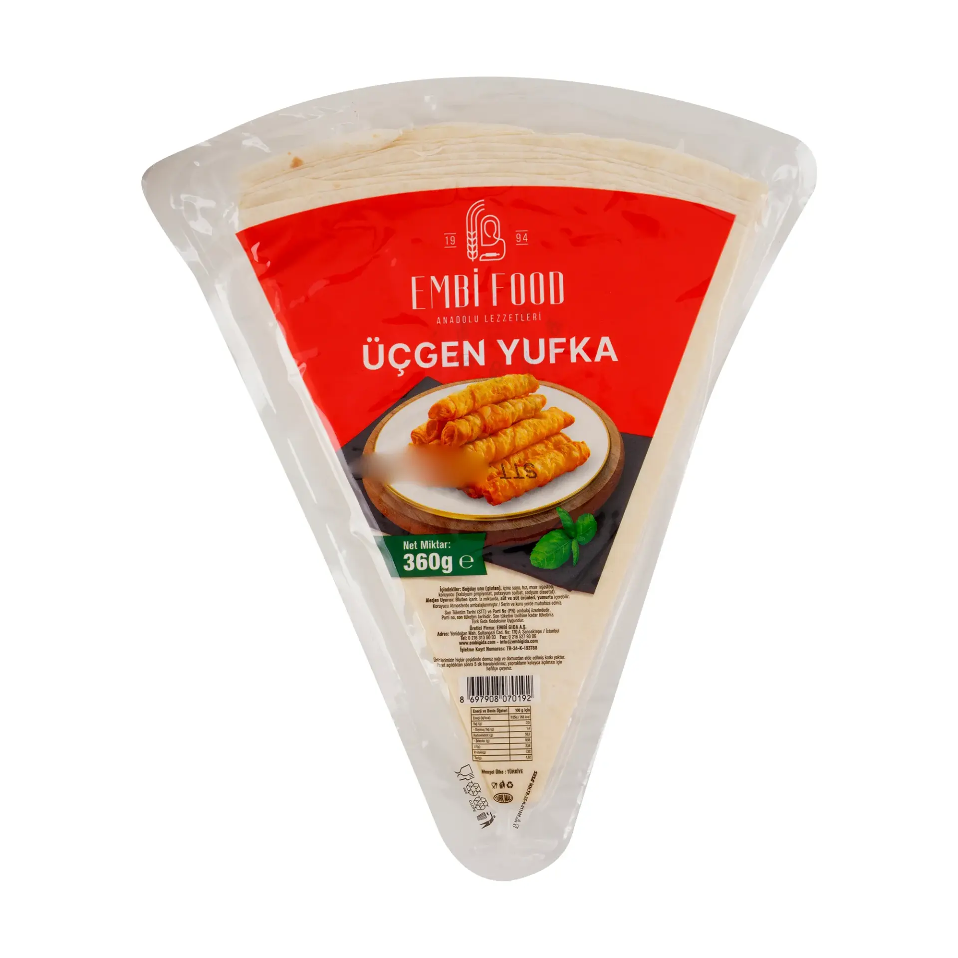 Embi Üçgen Yufka 25 Yaprak 360 gr