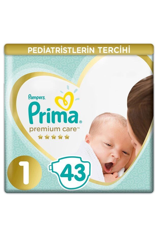 Prima Premium Care 1 Beden 43 Adet Yenidogan Bebek Bezi Ekonomi Paketi
