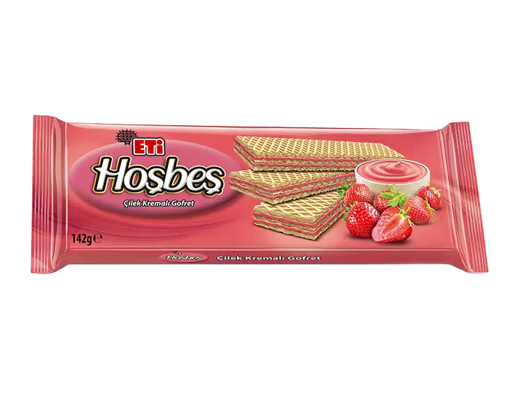 Eti Hoşbeş Çilek Kremalı Gofret 142 g