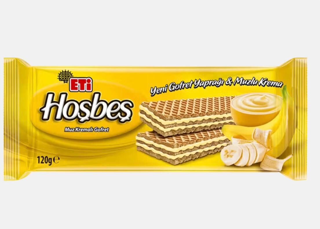 Eti Hoşbeş Muz Kremalı Gofret 120 G
