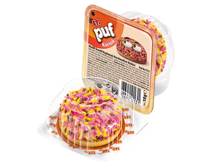 Eti Puf Renkli Bisküvi 18 G