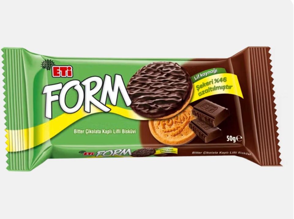 Eti Form Bitter Çikolata Kaplı Lifli Bisküvi 50 G