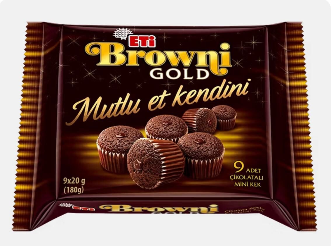 Eti Browni Gold Kakao Soslu Çikolatalı 9'lu 180 G