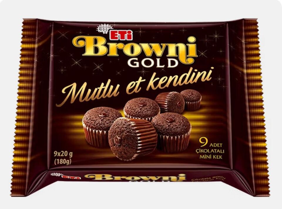 Eti Browni Gold Kakao Soslu Çikolatalı 9'lu 180 G