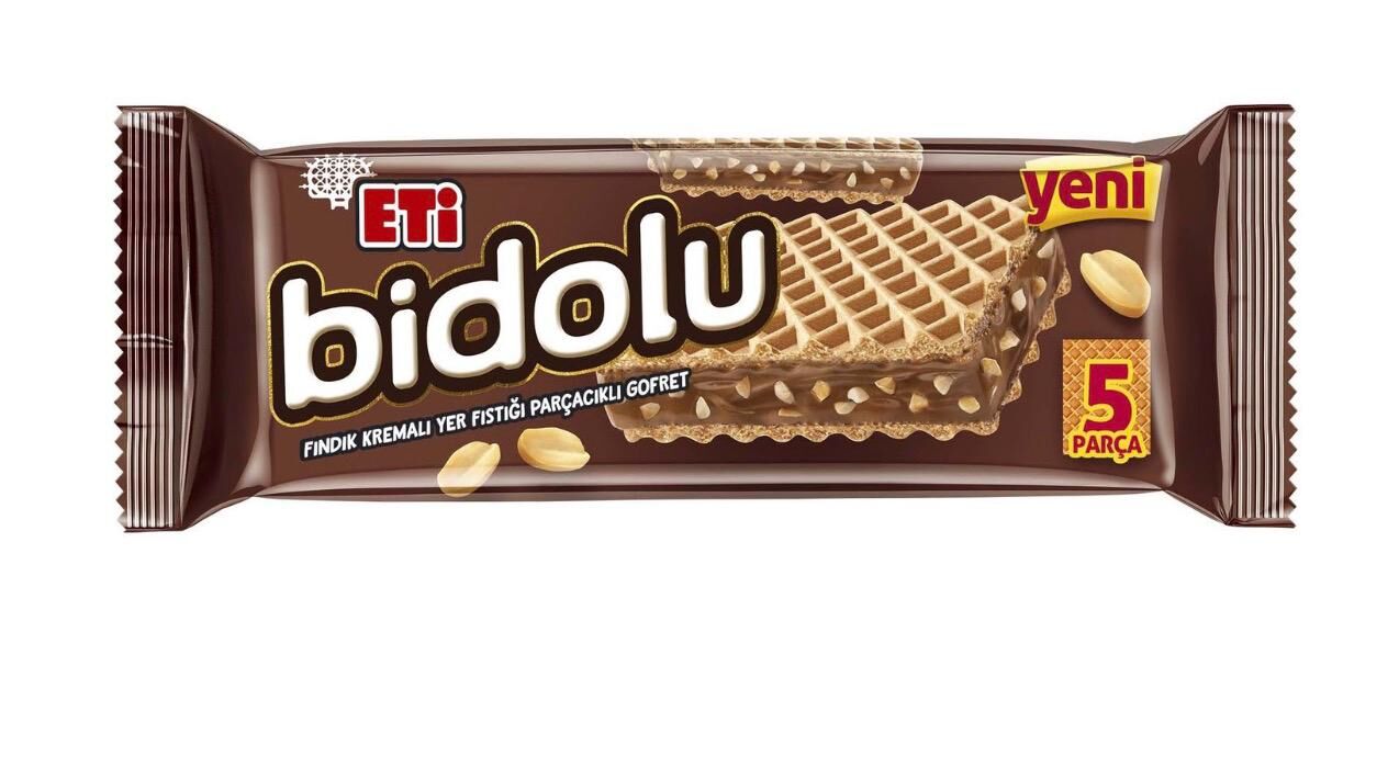 Eti Bidolu Fındık Kremalı Yer Fıstığı Parçacıklı Gofret 81 g