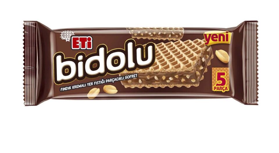 Eti Bidolu Fındık Kremalı Yer Fıstığı Parçacıklı Gofret 81 g