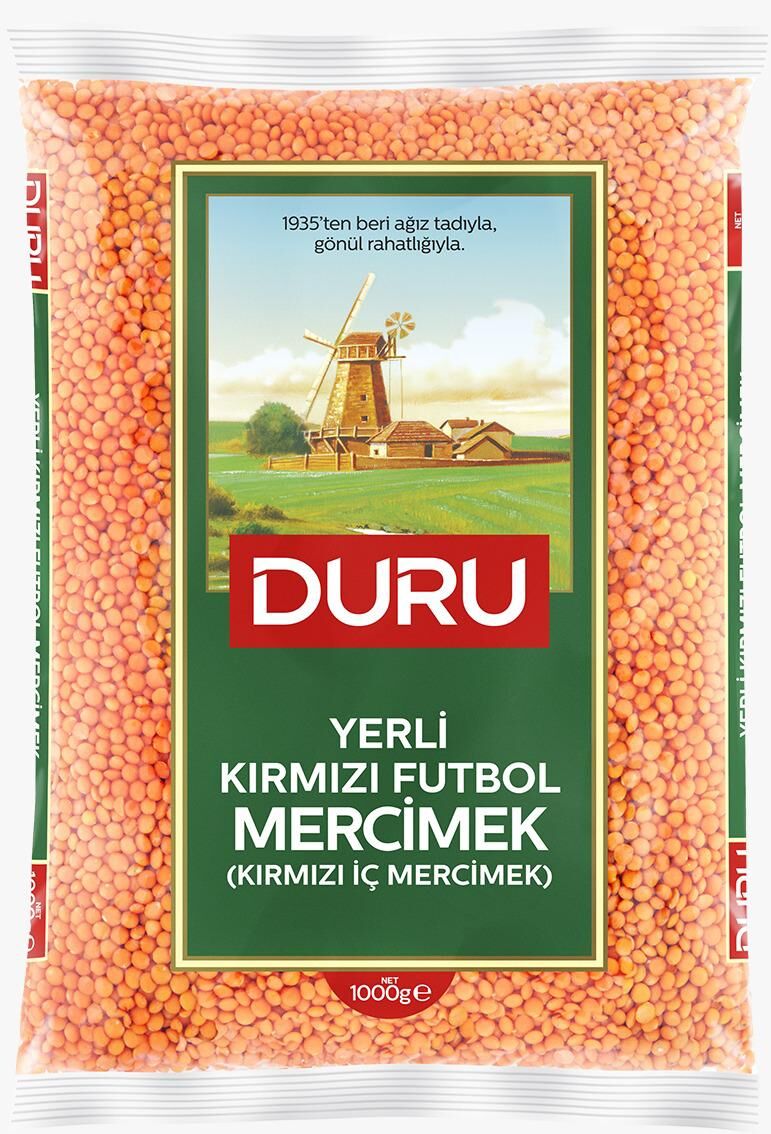 Duru Yerli Kırmızı Futbol Mercimek 1000g