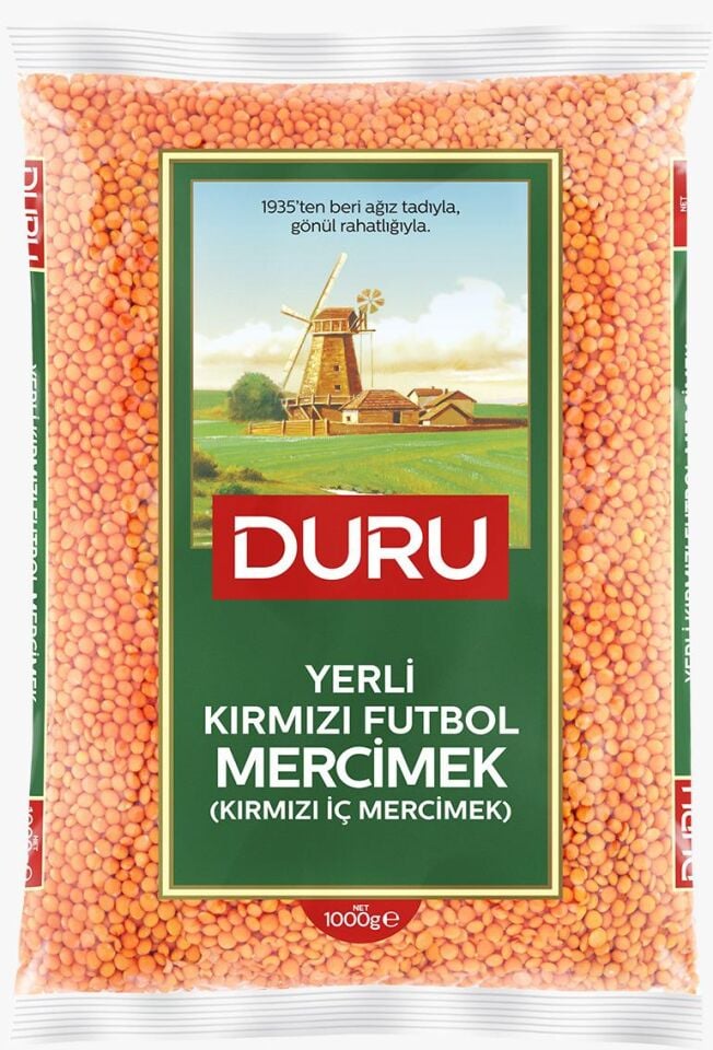Duru Yerli Kırmızı Futbol Mercimek 1000g