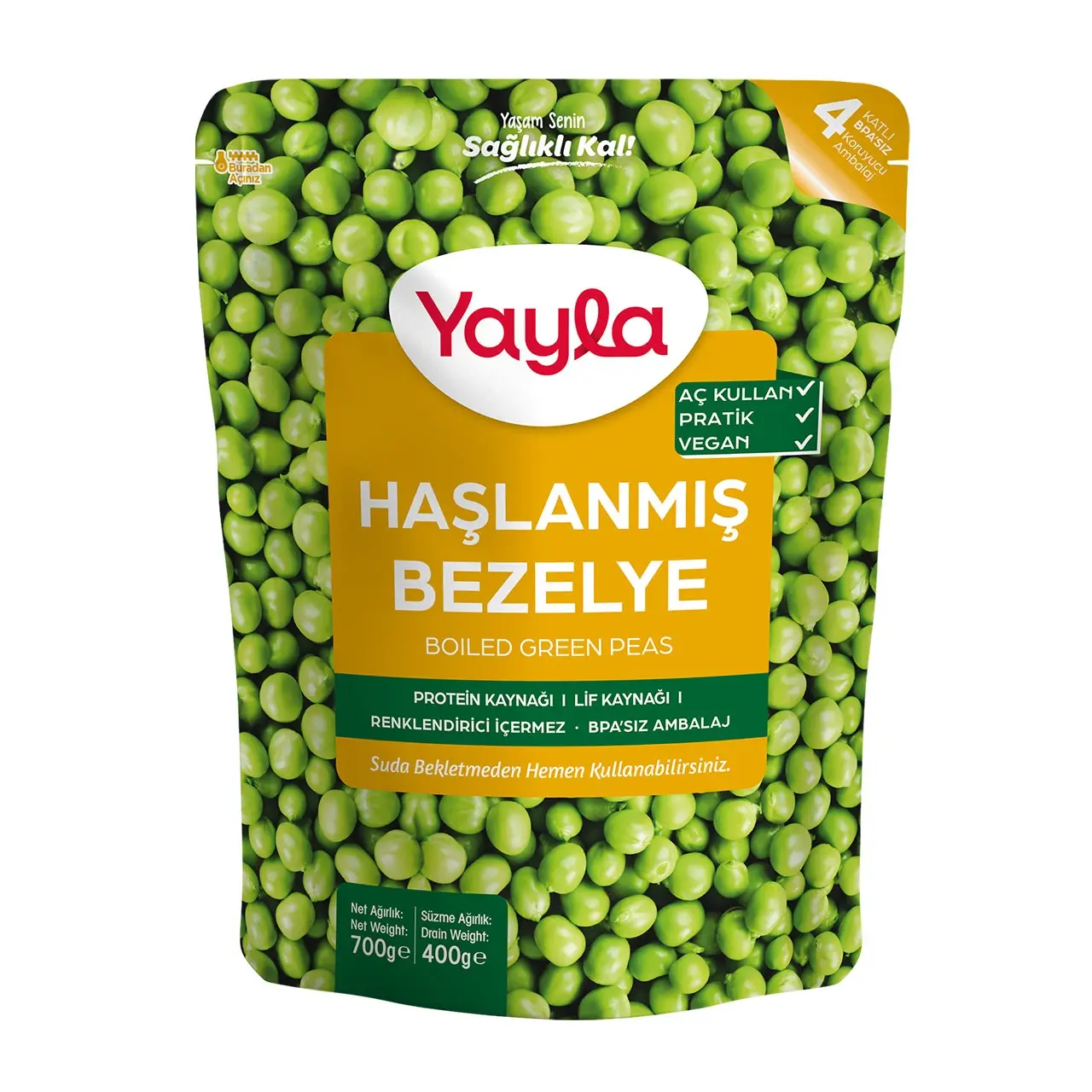 Yayla Haşlanmış Bezelye 700 gr