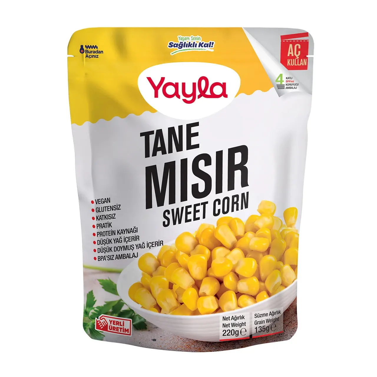 Yayla Haşlanmış Tane Mısır 220 gr