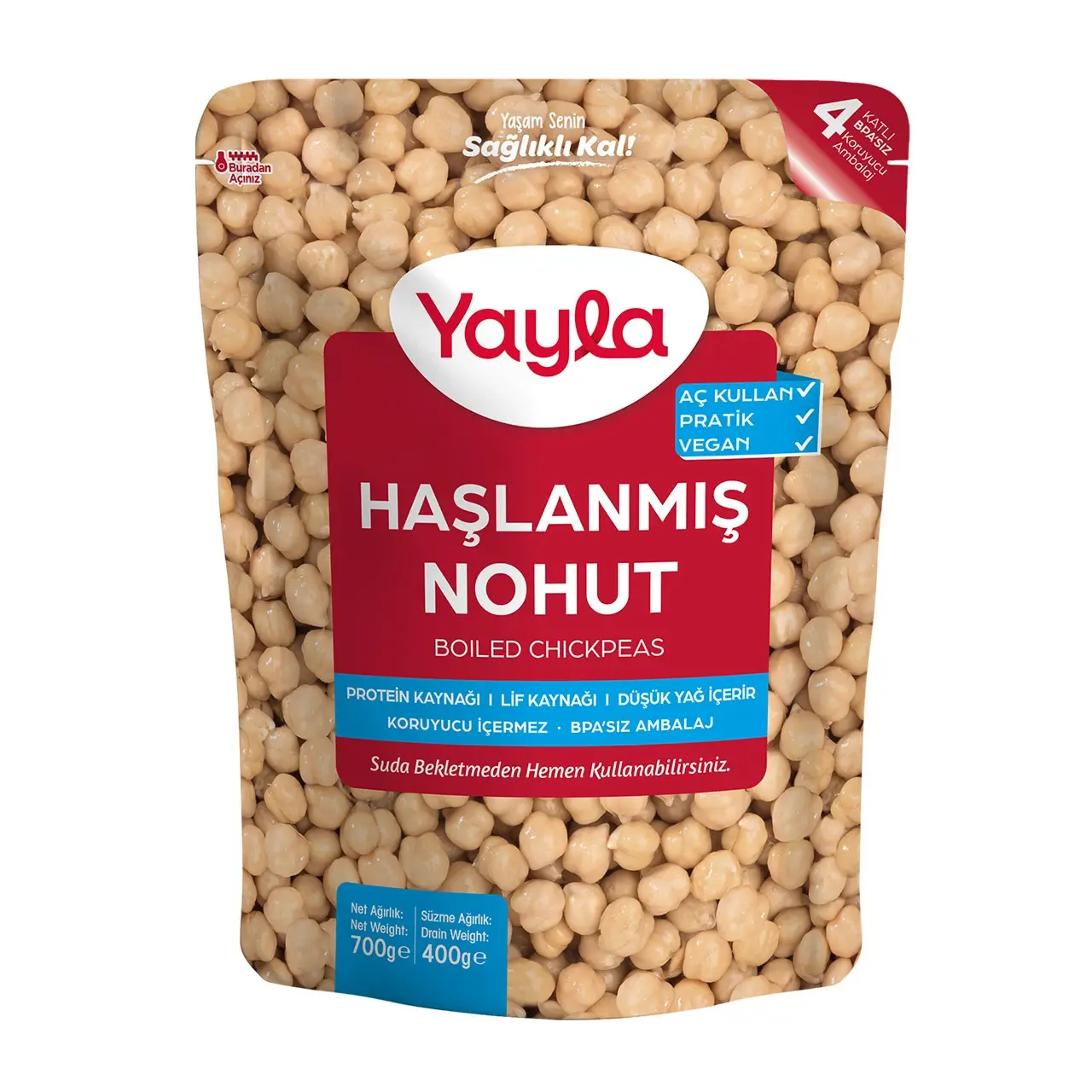 Yayla Haşlanmış Nohut 700 gr