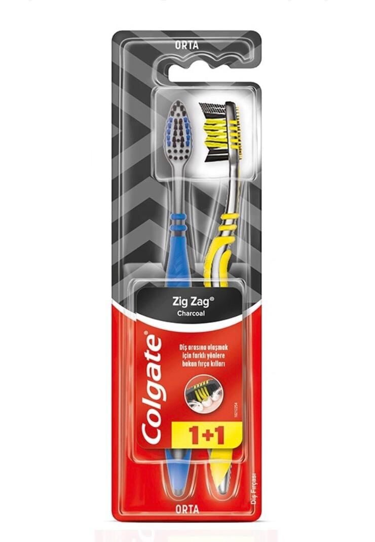 Colgate Zig Zag Charcoal Orta Diş Fırçası 1+1