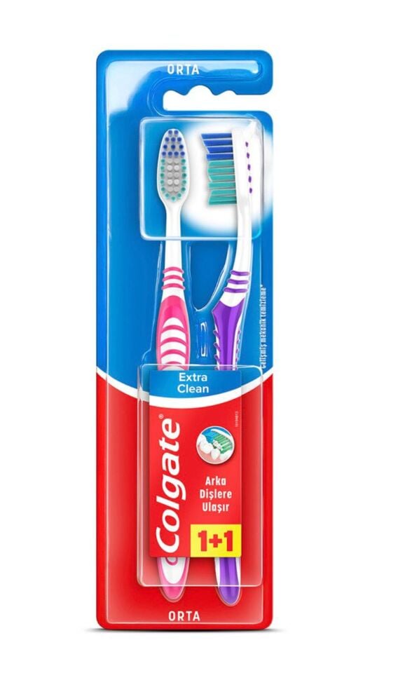 Colgate Extra Clean Orta Diş Fırçası 1+1