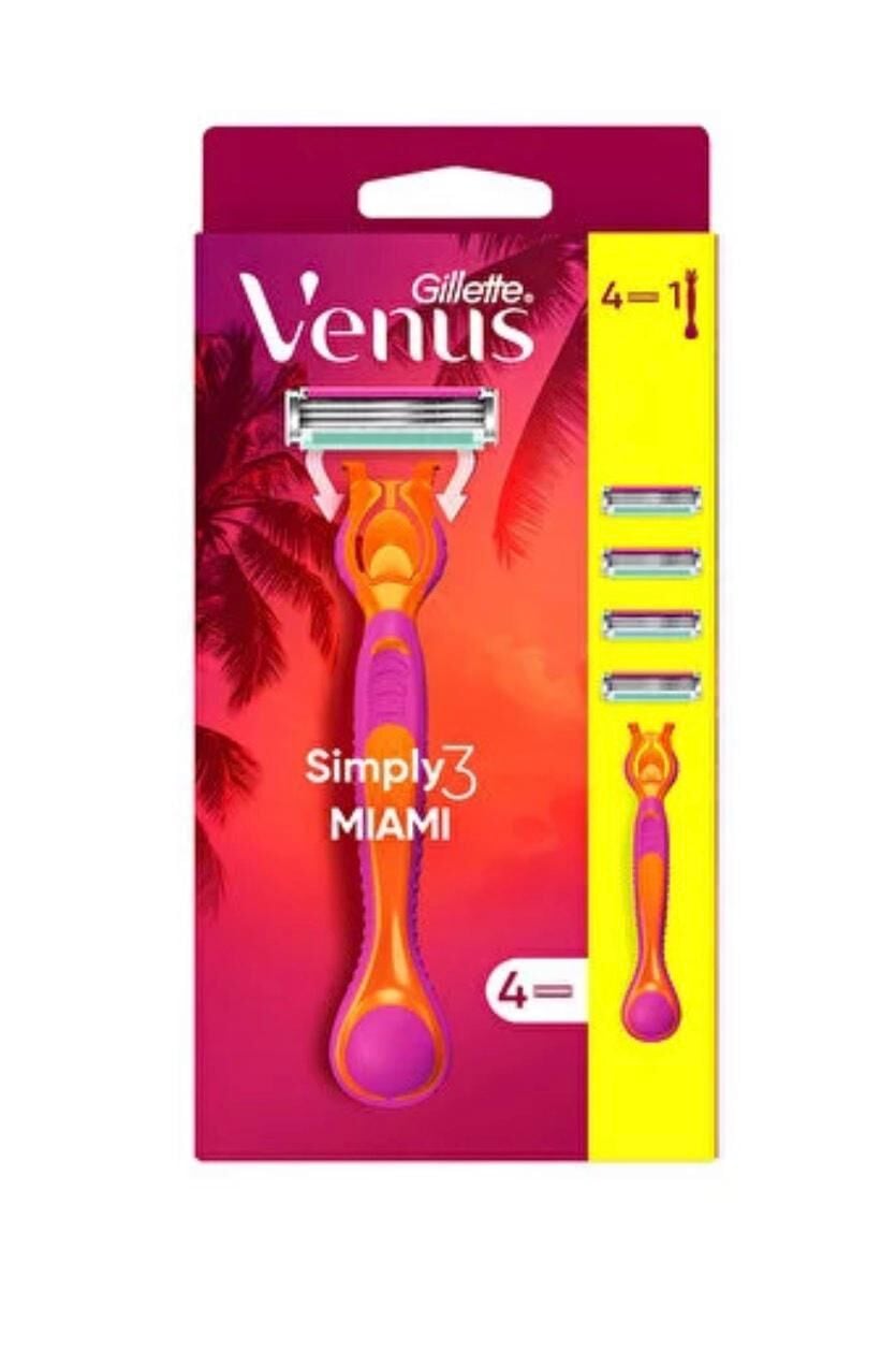 Gillette Venus Sımply3  Mıamı Makine+ 4 Başlık Yedek