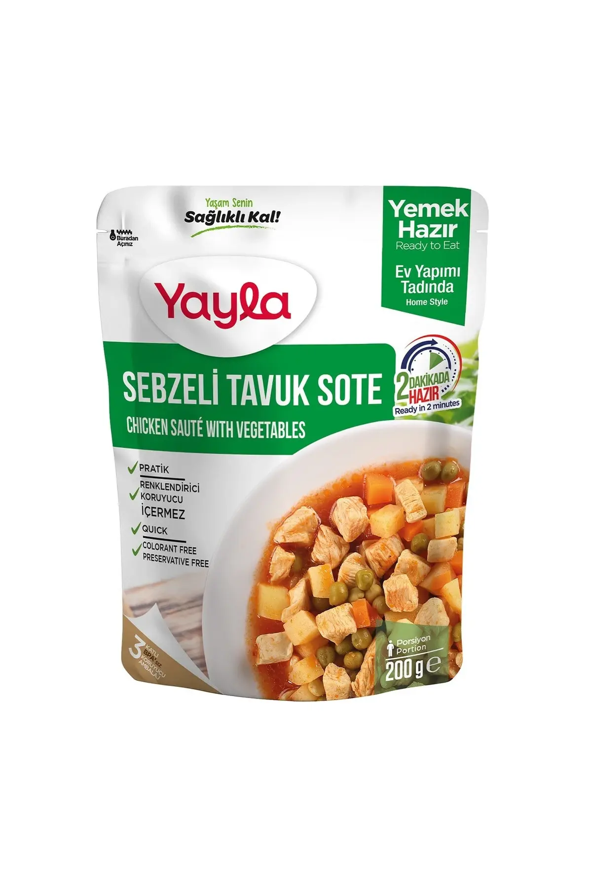 Yayla Hazır Sebzeli Tavuk Sote 200 gr