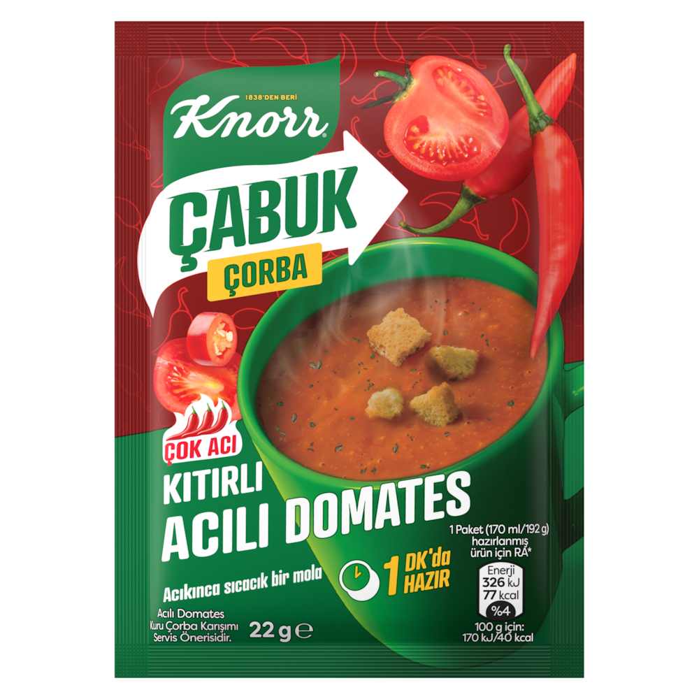 Knorr Acılı Domates Çabuk Çorba 22 gr