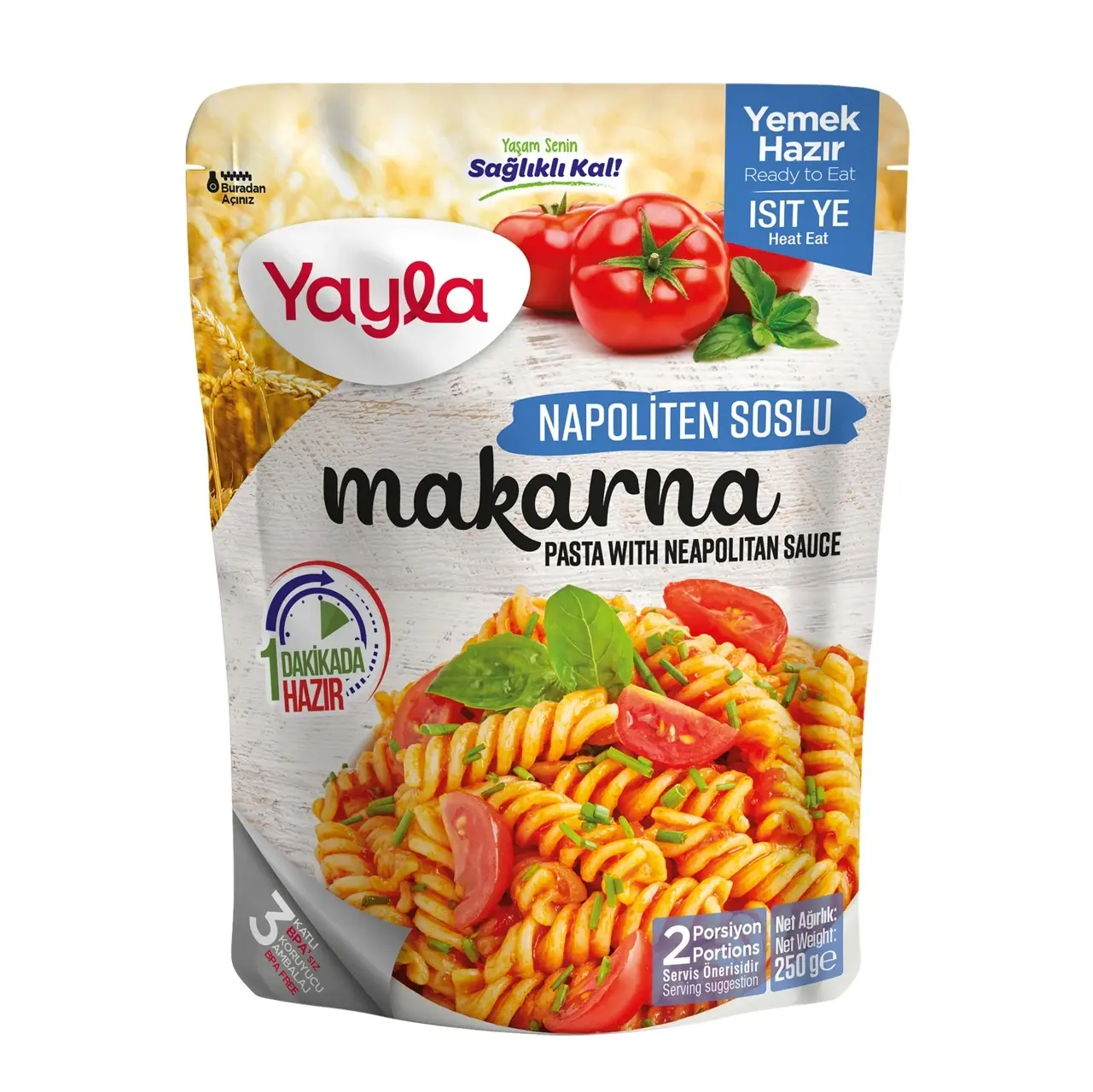 Yayla Hazır Napoliten Soslu Makarna 250 gr