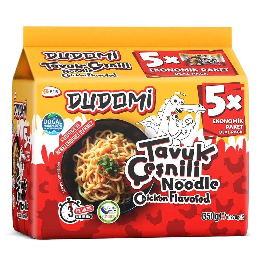 Dudomi Tavuk Çeşnili Noodle 5'li (5 x 70 g)