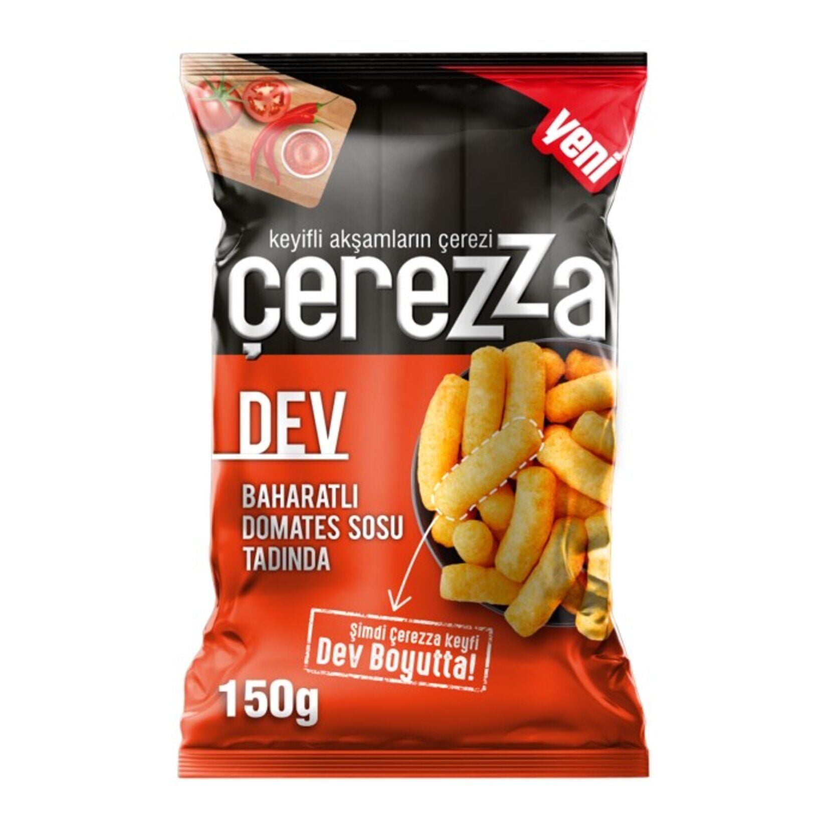 Çerezza Dev Baharatlı Domates Soslu Mısır Çerezi Parti Boy 150 gr