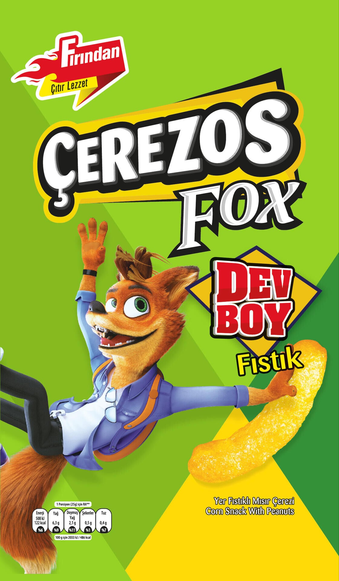 Çerezos Fox Dev Boy Fıstıklı Mısır Çerezi 150 gr