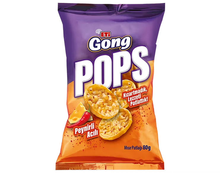 Eti Gong Pops Peynir Acılı Pirinç Patlağı 80 g