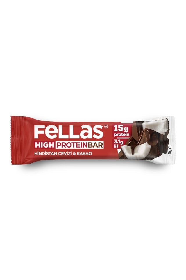 Fellas Yüksek Protein Bar Hindistan Cevizi ve Kakaolu 45 gr