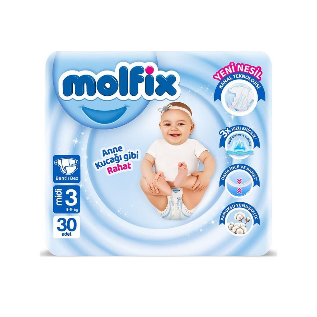 Molfix 3D Midi 30'lu Jumbo Paket 3 Numara