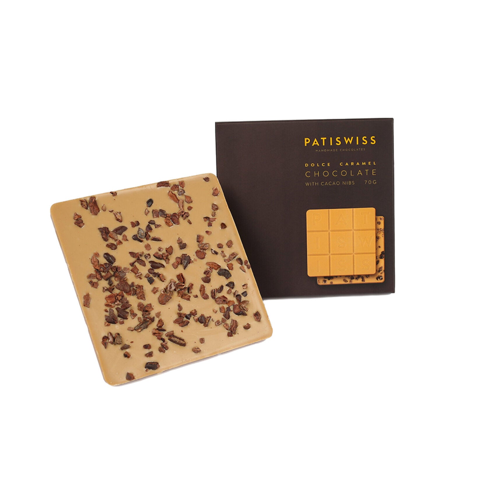 Patiswiss Dolce Karamelli Kakao Çekirdekli Kare Çikolata 70 gr