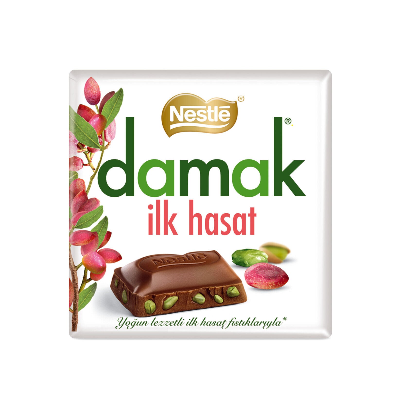 Damak İlk Hasat Antep Fıstıklı Kare Çikolata 60 gr
