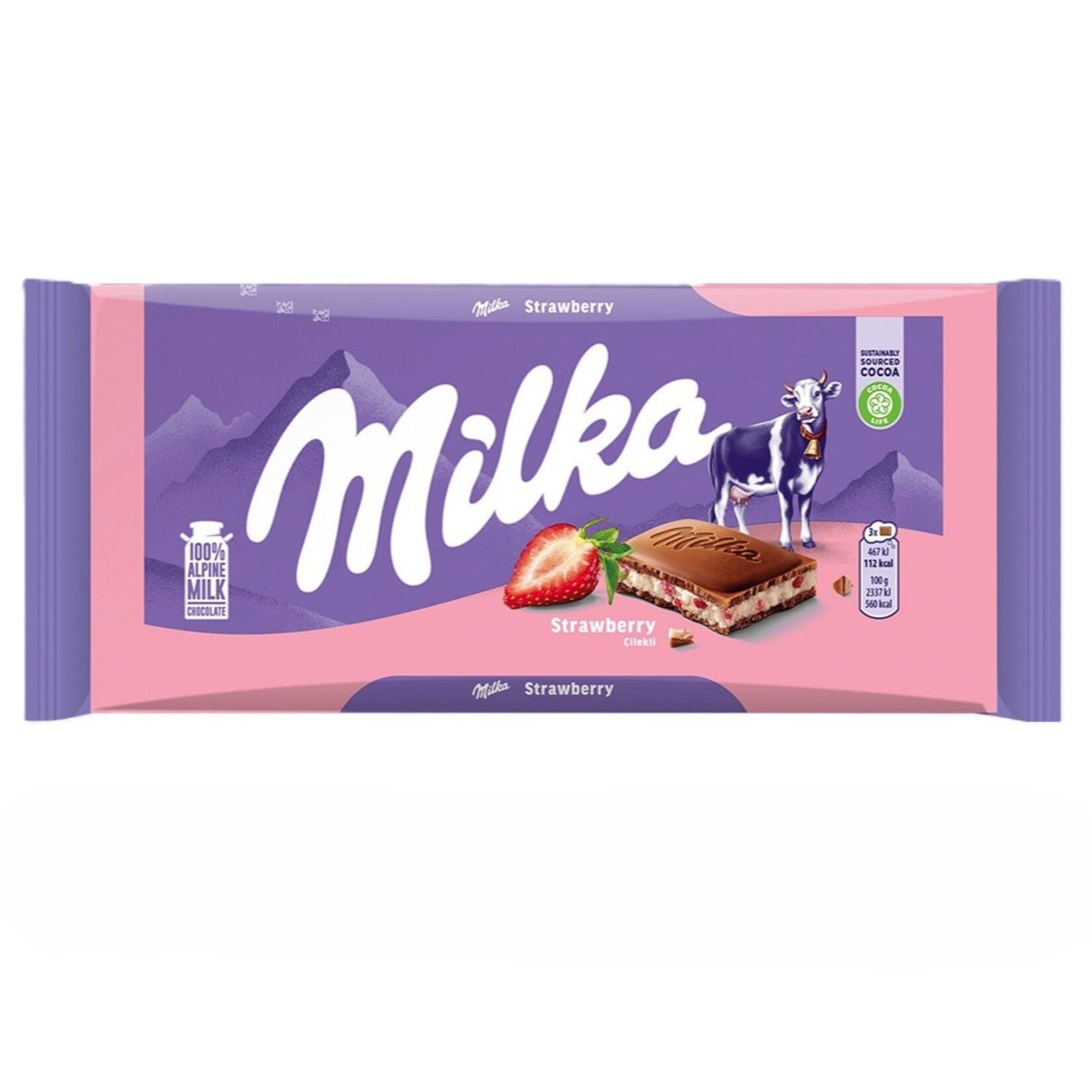 Milka Çilekli Yoğurtlu Tablet Çikolata 100 gr