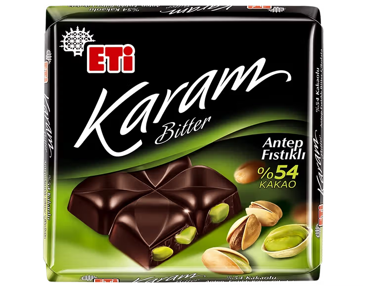 Eti Karam %54 Antep Fıstıklı Bitter Çikolata 60 g