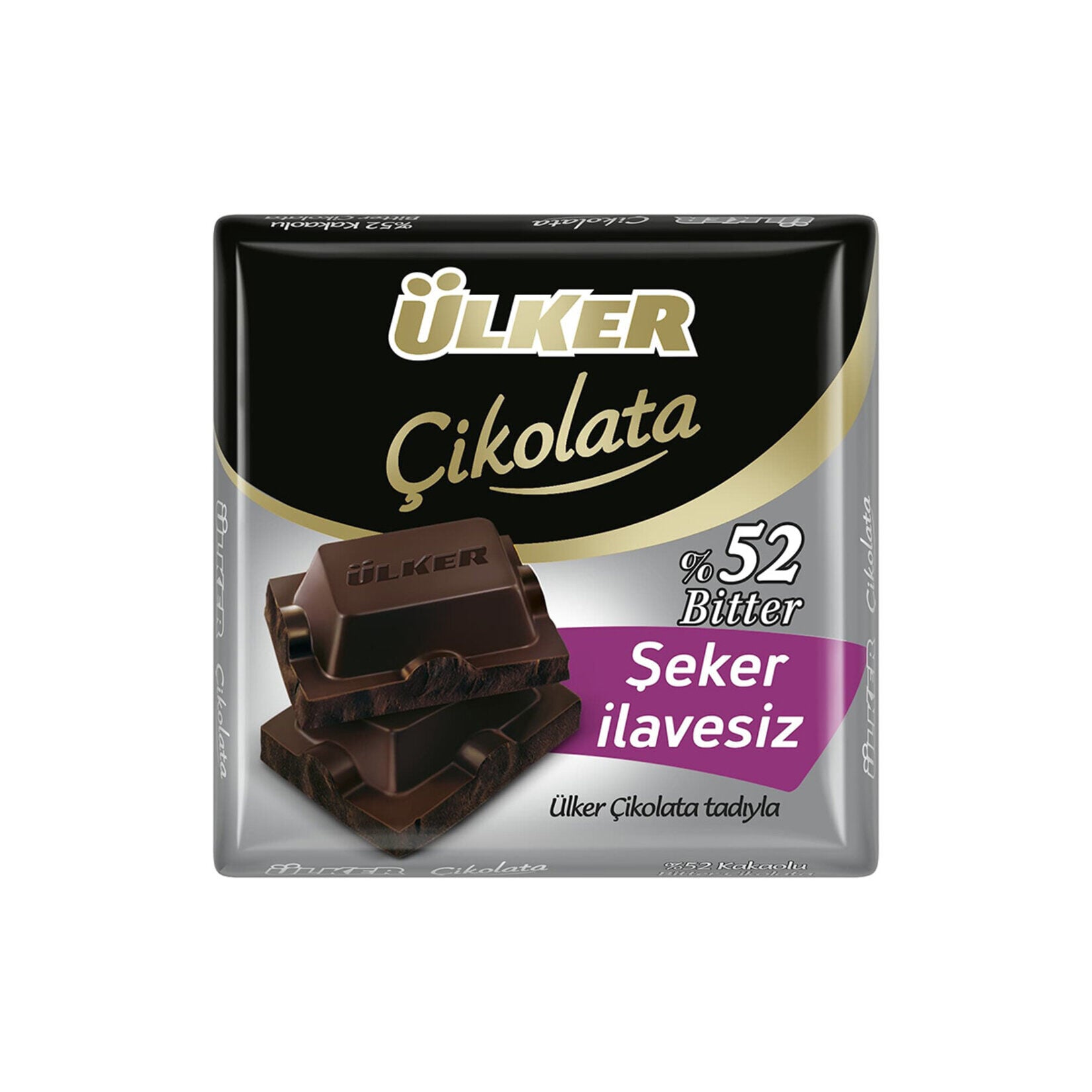 Ülker Şekersiz %52 Bitter Kare Çikolata 60 gr