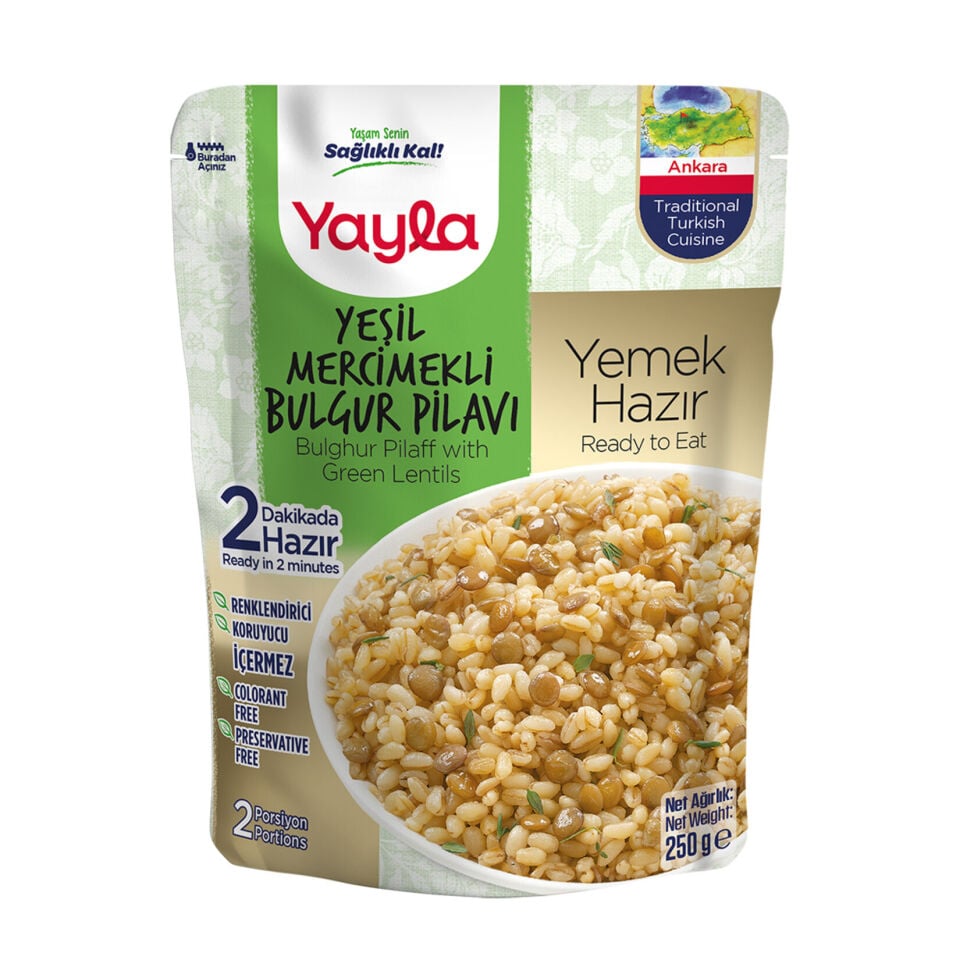 Yayla Hazır Yeşil Mercimekli Bulgur Pilavı 250 gr
