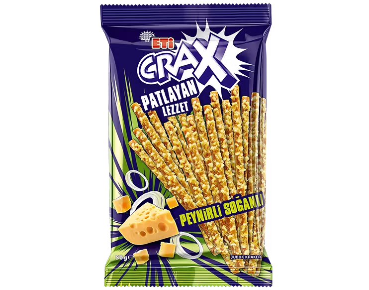 Eti Crax Patlayan Lezzet Peynirli Soğanlı Çubuk Kraker 50 g