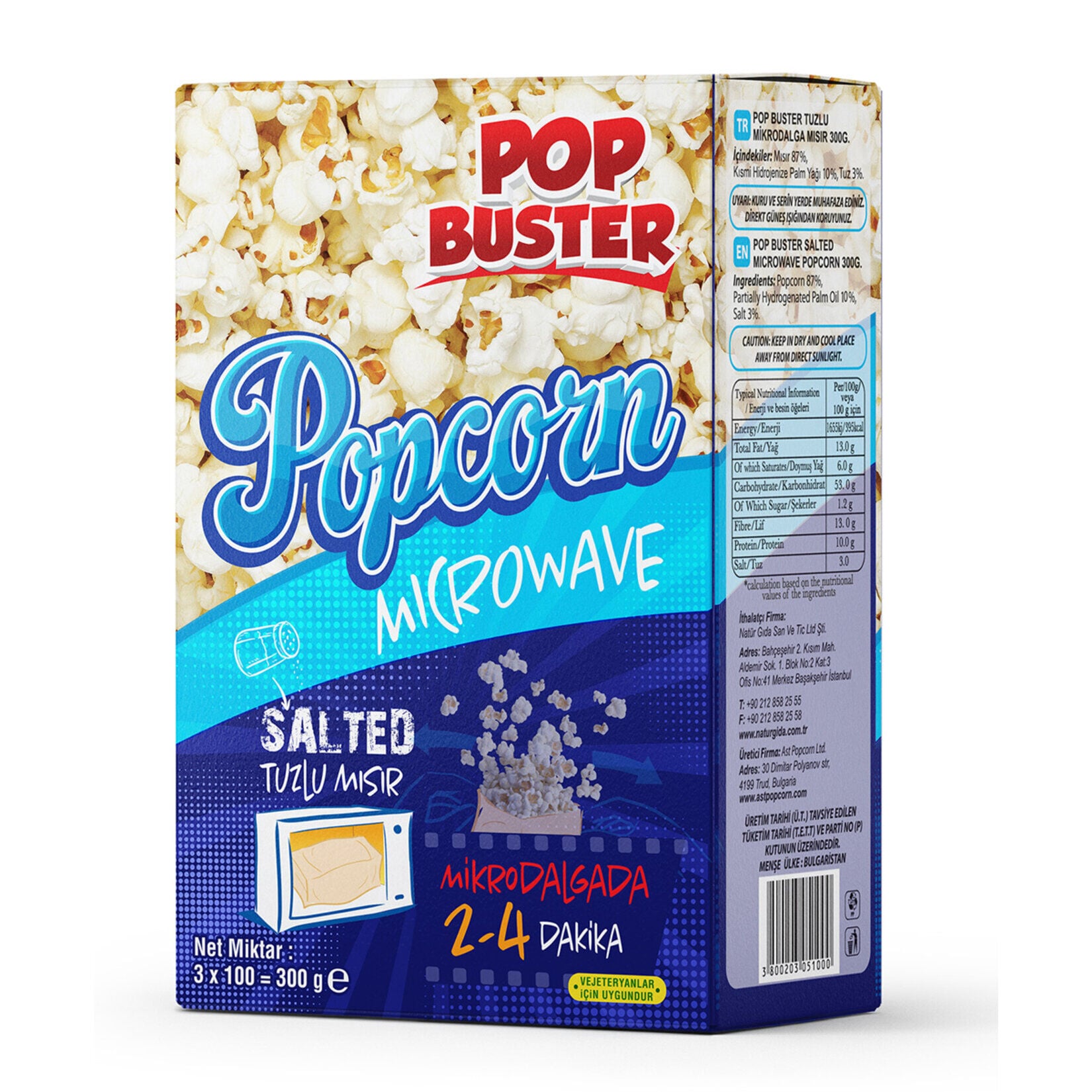 Pop Buster Tuzlu Mikrodalga Mısır 300 g