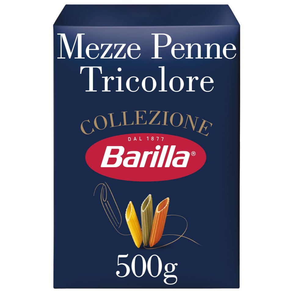 Barilla Mezze Penne Tricolore (Üç Renkli Kalem) Makarna 500 gr