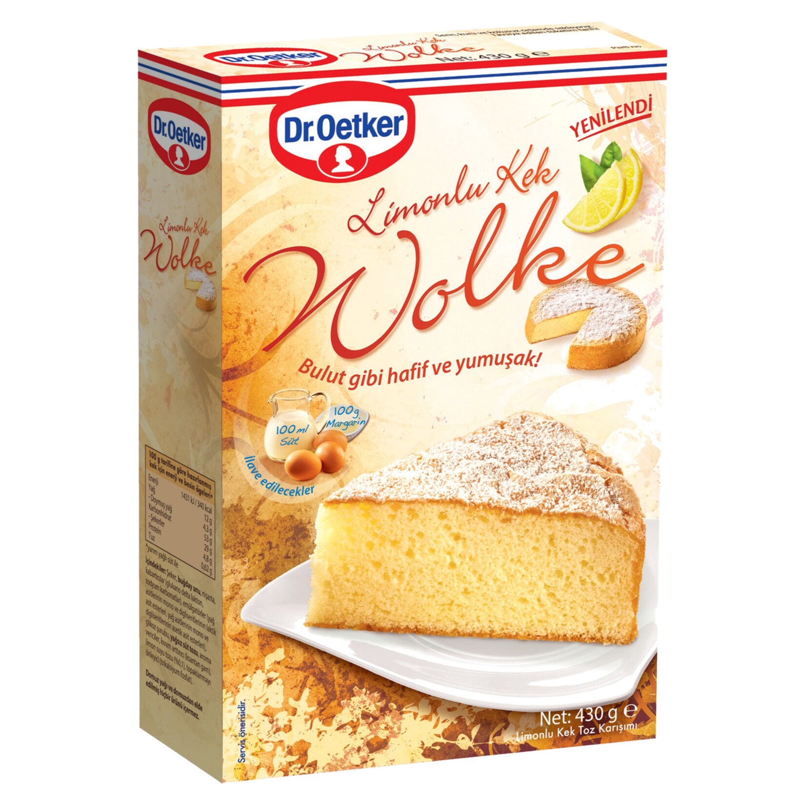 Dr. Oetker Wolke Limonlu Kek Karışımı 430 gr